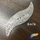 Silver Crystal Rhinestone Motif Applique on Metal Setting, NL-029