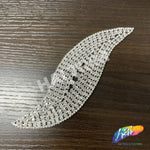 Silver Crystal Rhinestone Motif Applique on Metal Setting, NL-029
