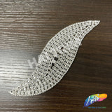 Silver Crystal Rhinestone Motif Applique on Metal Setting, NL-029