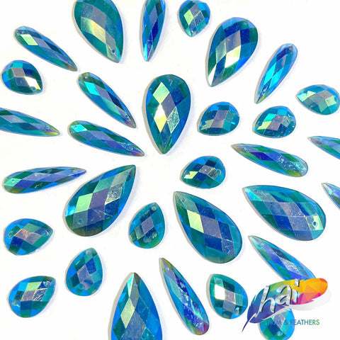Neon Blue AB Resin Stones