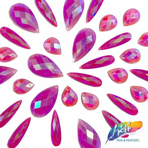 Neon Fuchsia AB Resin Stones