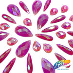 Neon Fuchsia AB Resin Stones