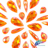 Neon Orange AB Resin Stones