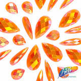 Neon Orange AB Resin Stones