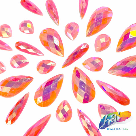 Neon Pink AB Resin Stones