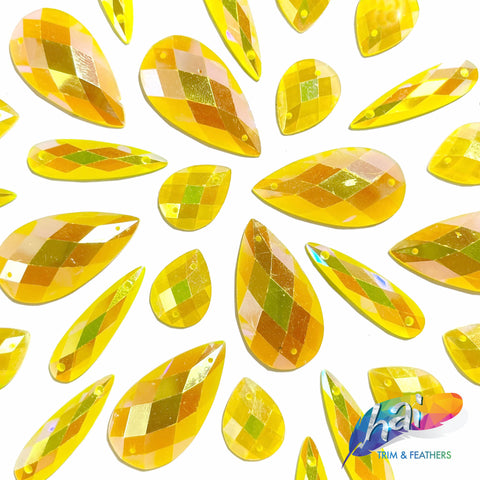 Neon Yellow AB Resin Stones