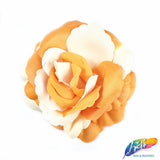CLOSEOUT! 3D 2-tone Fabric Rose Flower Brooches (2 pieces)