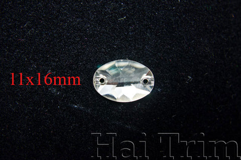 11x16mm Oval Crystal Sew-on Rhinestones