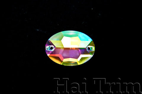 16x23mm Oval Crystal AB Sew-on Rhinestones