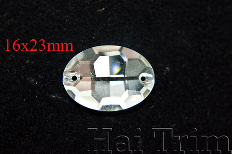 16x23mm Oval Crystal Sew-on Rhinestones