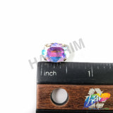 10x14mm Crystal AB Oval Sew-on Rhinestone w/ Metal Setting
