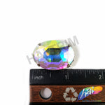 20x30mm Crystal AB Oval Sew-on Rhinestone w/ Metal Setting