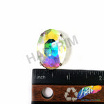 20x30mm Crystal AB Oval Sew-on Rhinestone w/ Metal Setting
