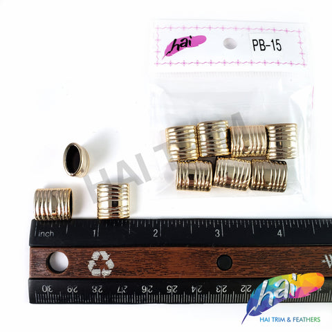 13x14mm Light Rose Gold Metallic Beads, PB-15 (10 pieces)