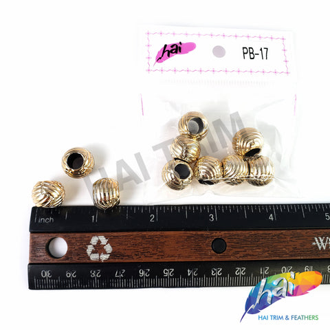 13x10mm Light Rose Gold Metallic Beads, PB-17 (10 pieces)