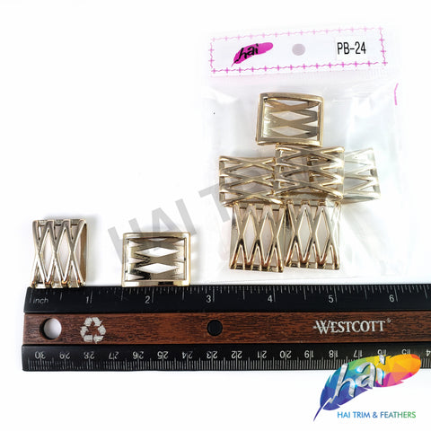 28x22mm Light Rose Gold Metallic Beads, PB-24 (8 pieces)