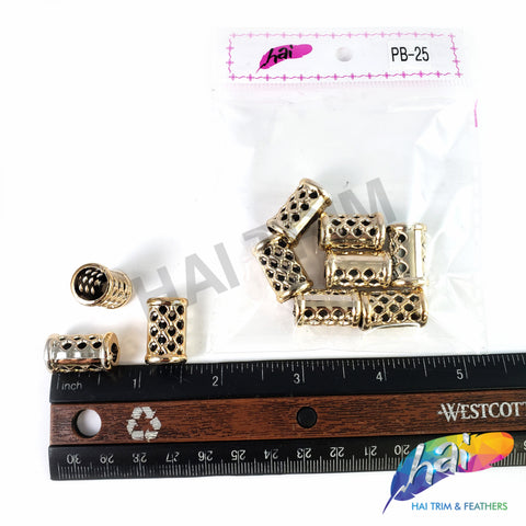 13x20mm Light Rose Gold Metallic Beads, PB-25 (10 pieces)