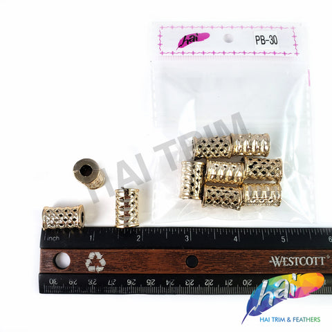 13x20mm Light Rose Gold Metallic Beads, PB-30 (10 pieces)