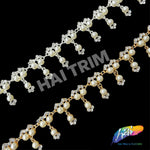 1" Dangling Pearl Crystal Rhinestone Trim, PRL-05