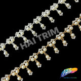 1" Dangling Pearl Crystal Rhinestone Trim, PRL-05