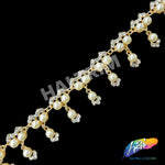 1" Dangling Pearl Crystal Rhinestone Trim, PRL-05