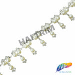 1" Dangling Pearl Crystal Rhinestone Trim, PRL-05