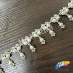 1" Dangling Pearl Crystal Rhinestone Trim, PRL-05