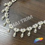 1" Dangling Pearl Crystal Rhinestone Trim, PRL-05