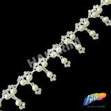 1" Dangling Pearl Crystal Rhinestone Trim, PRL-05