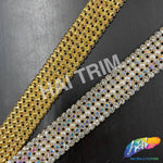 SALE! 5-row Pearl Crystal Rhinestone Trim, PRL-21