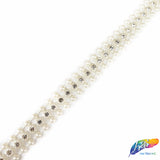 1/2" Plastic Stud Trim w/ Pearl & Rhinestones, PST-034