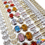 1/2" Rectangle Plastic Stud Trim w/ Rhinestones, PST-047