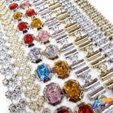 1/2" Rectangle Plastic Stud Trim w/ Rhinestones, PST-047