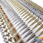 1 1/8" Dangling Spike Plastic Stud Trim w/ Rhinestones, PST-059