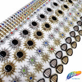 1/2" Silver Spiral Plastic Stud Trim w/ Rhinestones, PST-077