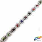 1/2" Silver Spiral Plastic Stud Trim w/ Rhinestones, PST-077
