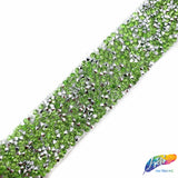 1 1/8" Color Chaton Crystal Rhinestone Iron on Trim, IRT-001