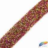 1 1/8" Color Chaton Crystal Rhinestone Iron on Trim, IRT-001