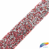 1 1/8" Color Chaton Crystal Rhinestone Iron on Trim, IRT-001