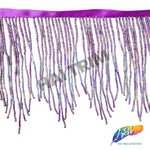 5 1/4" Variegated Beaded Fringe with Bugle and Seed Beads, FR-018