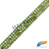 SALE! 3/4" 4-row Colored Rhinestone Trim with Octagon Stones, QL-138