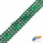 SALE! 3/4" 4-row Colored Rhinestone Trim with Square Stones, QL-140