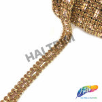 SALE! 5/8" 3-row Colored Rhinestone Trim with Rectangle Stones, QL-147