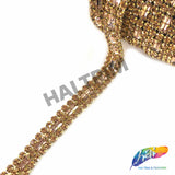 SALE! 5/8" 3-row Colored Rhinestone Trim with Rectangle Stones, QL-147