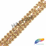 SALE! 5/8" 3-row Colored Rhinestone Trim with Rectangle Stones, QL-147