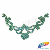 V-Shape Beaded Rhinestone Motif Applique, RA-001