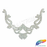 V-Shape Beaded Rhinestone Motif Applique, RA-001