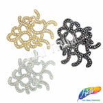 Beaded Rhinestone Motif Applique, RA-013