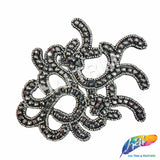 Beaded Rhinestone Motif Applique, RA-013