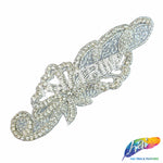 Silver Crystal Beaded Rhinestone Motif Applique, RA-017
